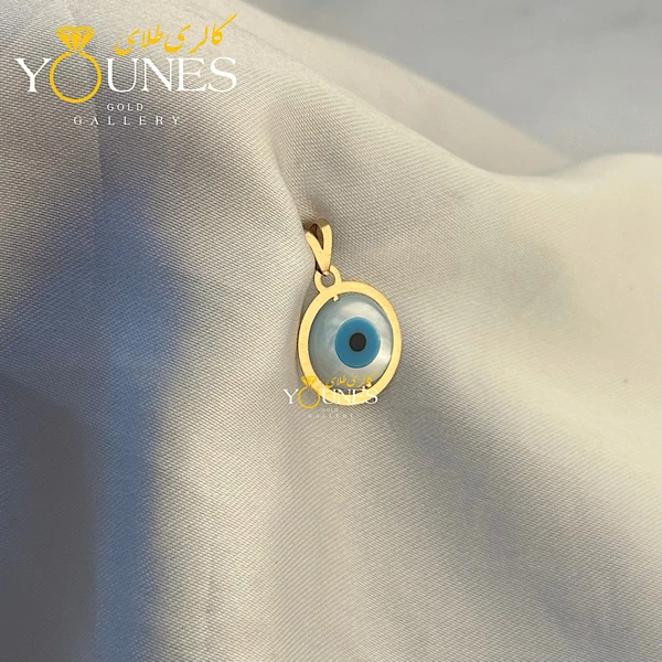 تصویر دوم آویز سواروسکی چشم نظر طلا